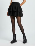 JUPE COURTE À VOLANTS SUPERPOSÉS