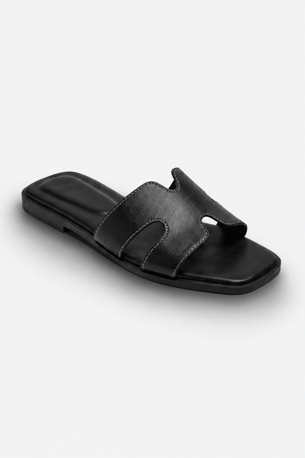 SANDALES PLATES EN CUIR PU