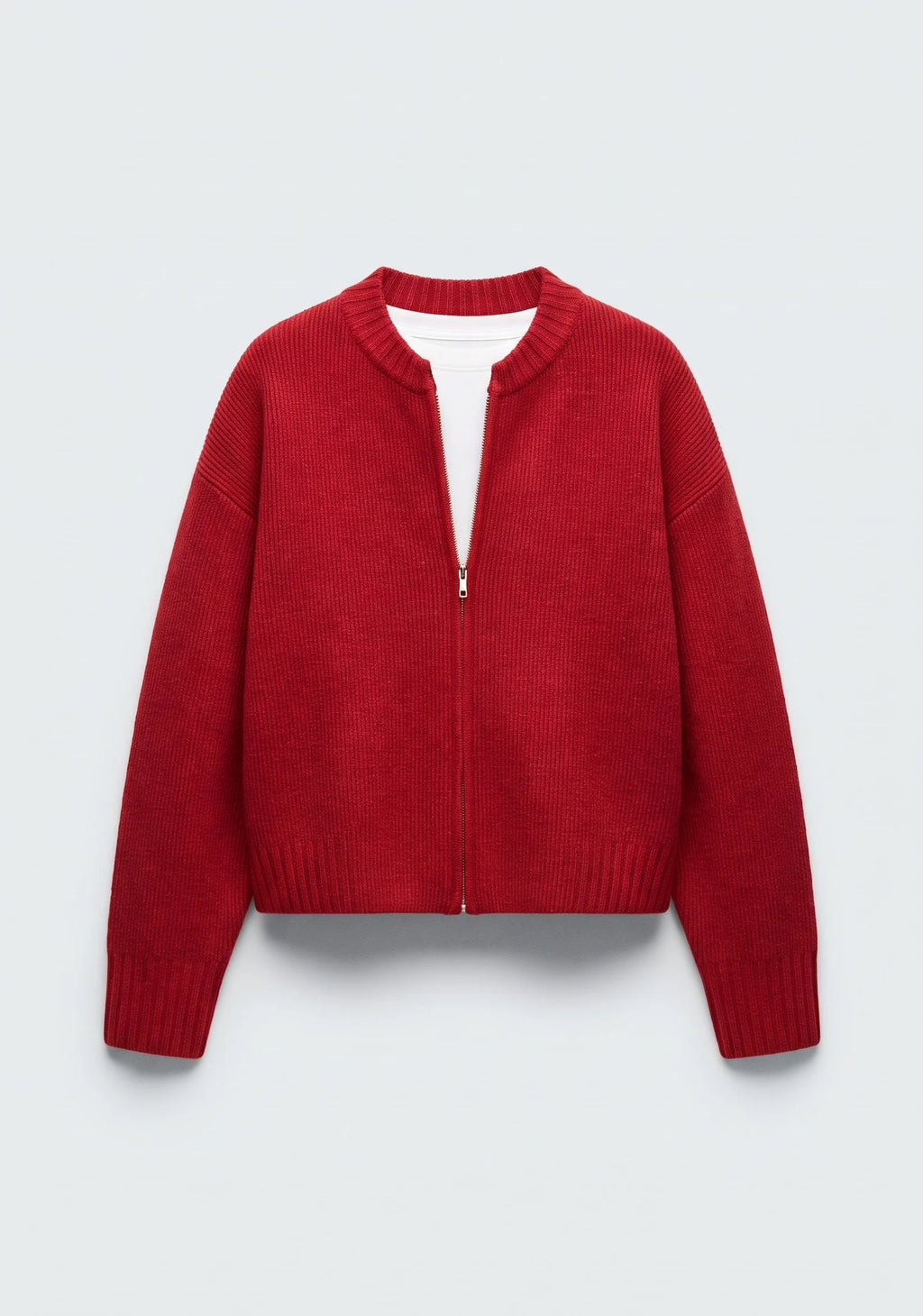 CARDIGAN EN MAILLE À COL ROND ET MANCHES LONGUES