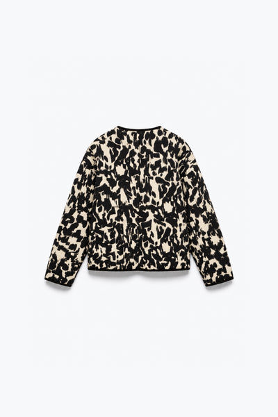 BLOUSON MATELASSÉ IMPRIMÉ LÉOPARD
