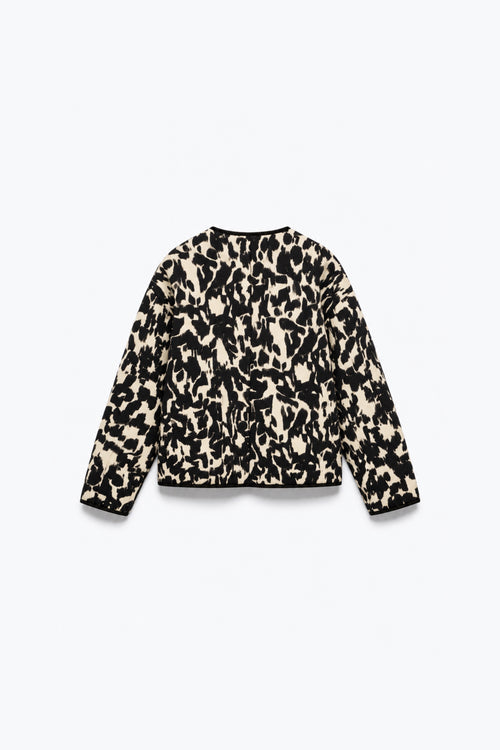 BLOUSON MATELASSÉ IMPRIMÉ LÉOPARD