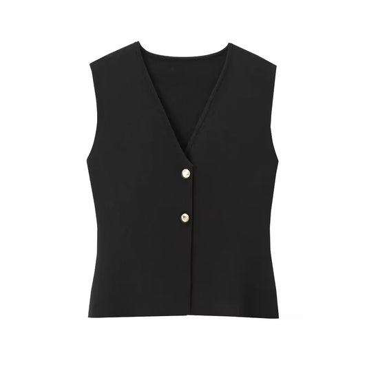 GILET STRUCTURÉ À BOUTONS NACRÉS