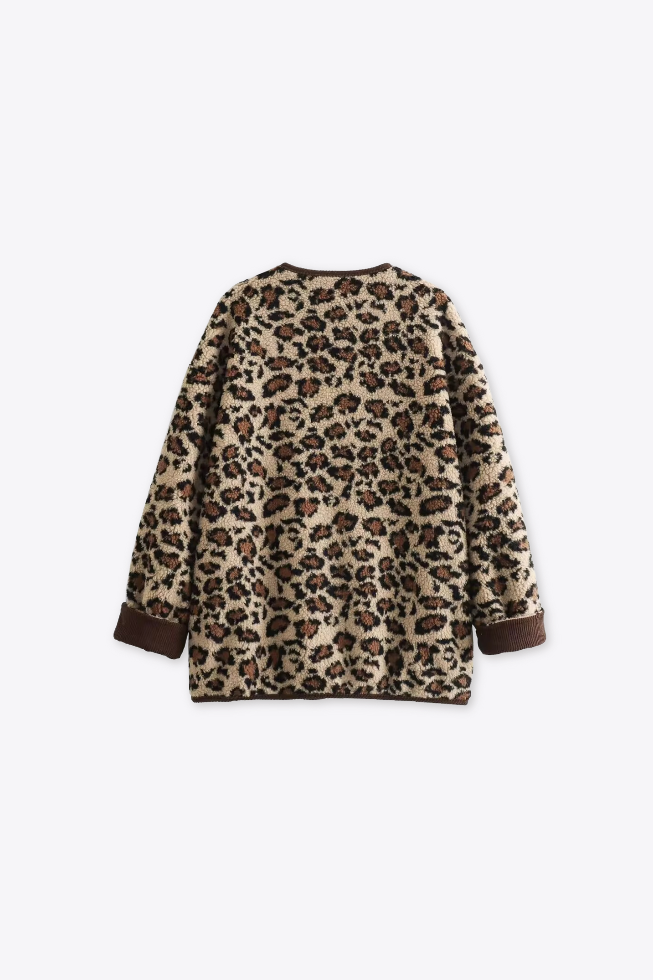 Cappotto effetto lana con stampa leopardata • Donna