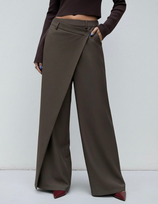 PANTALON ASYMÉTRIQUE À PAN CROISÉ