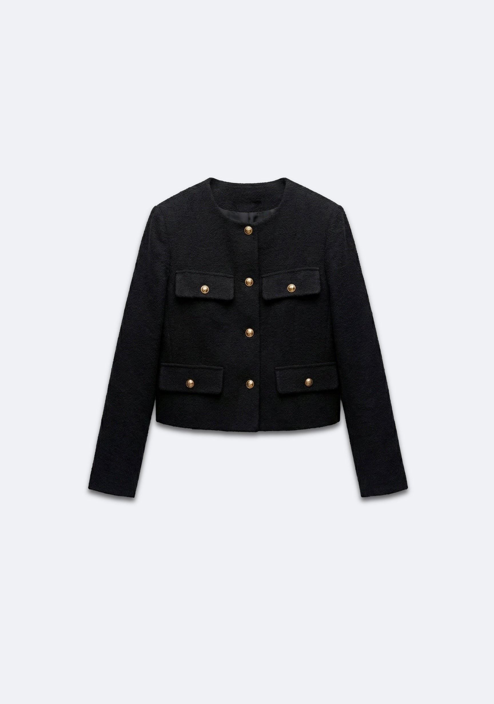 VESTE COURTE À COL ROND