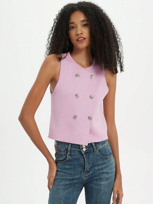 GILET EN TRICOT CROISÉ