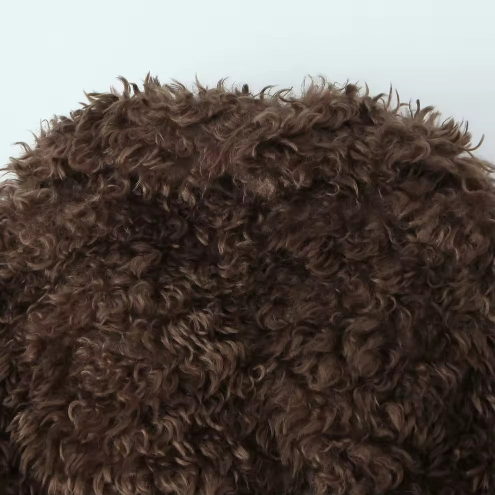 VESTE EFFET FOURRURE BOUCLÉE