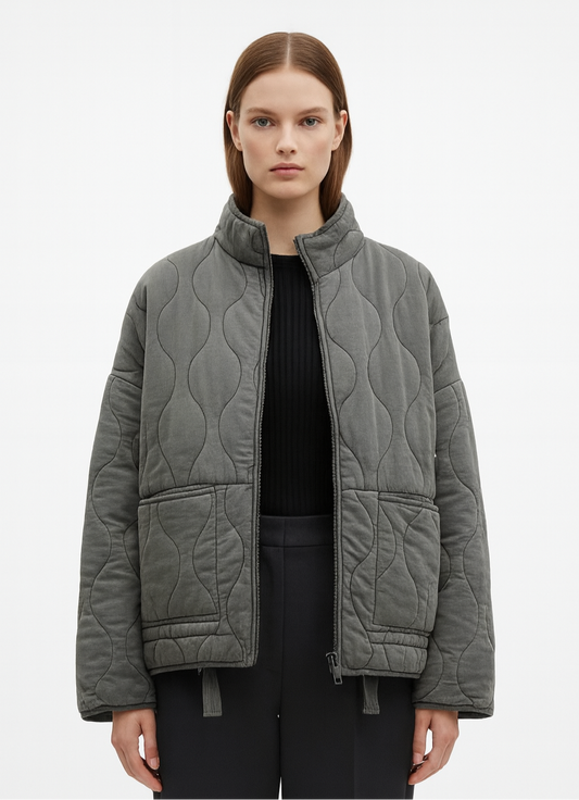 BLOUSON MATELASSÉ OVERSIZE À LIENS
