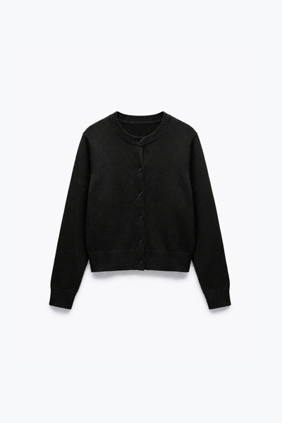 CARDIGAN EN MAILLE FINE À BOUTONS