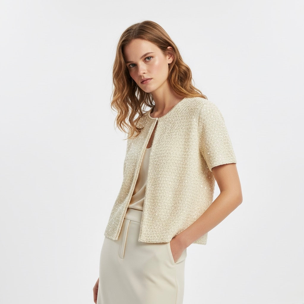 TOP EN MAILLE À SEQUINS