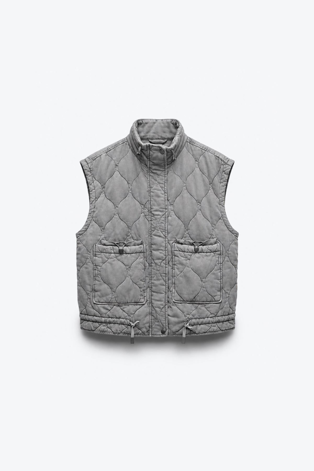 STRUCTURED QUILTED VEST WITH TIES