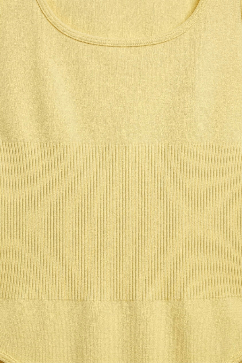 BODY JAUNE À CÔTES