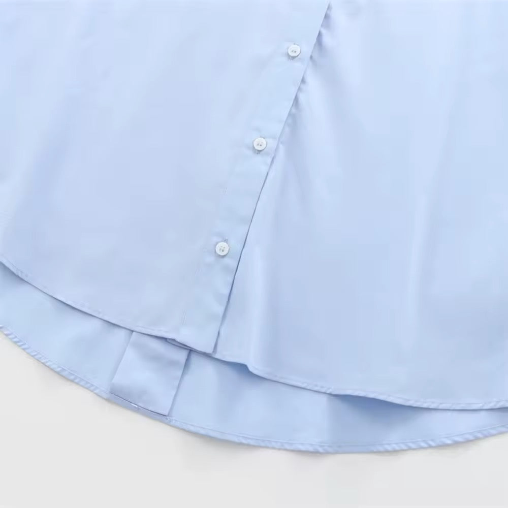CHEMISE EN COTON À MANCHES LARGES