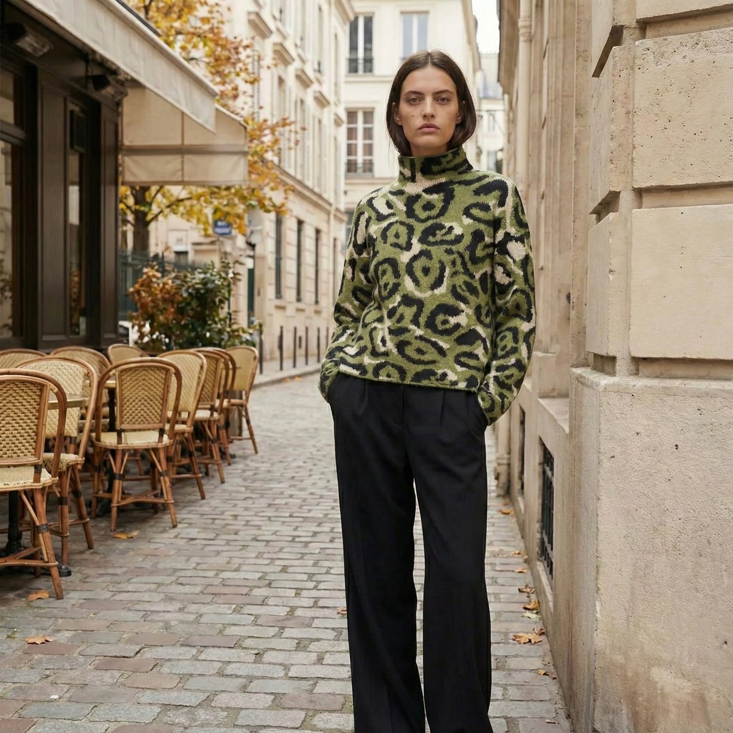 PULL À MOTIFS ABSTRAITS TEXTURÉ