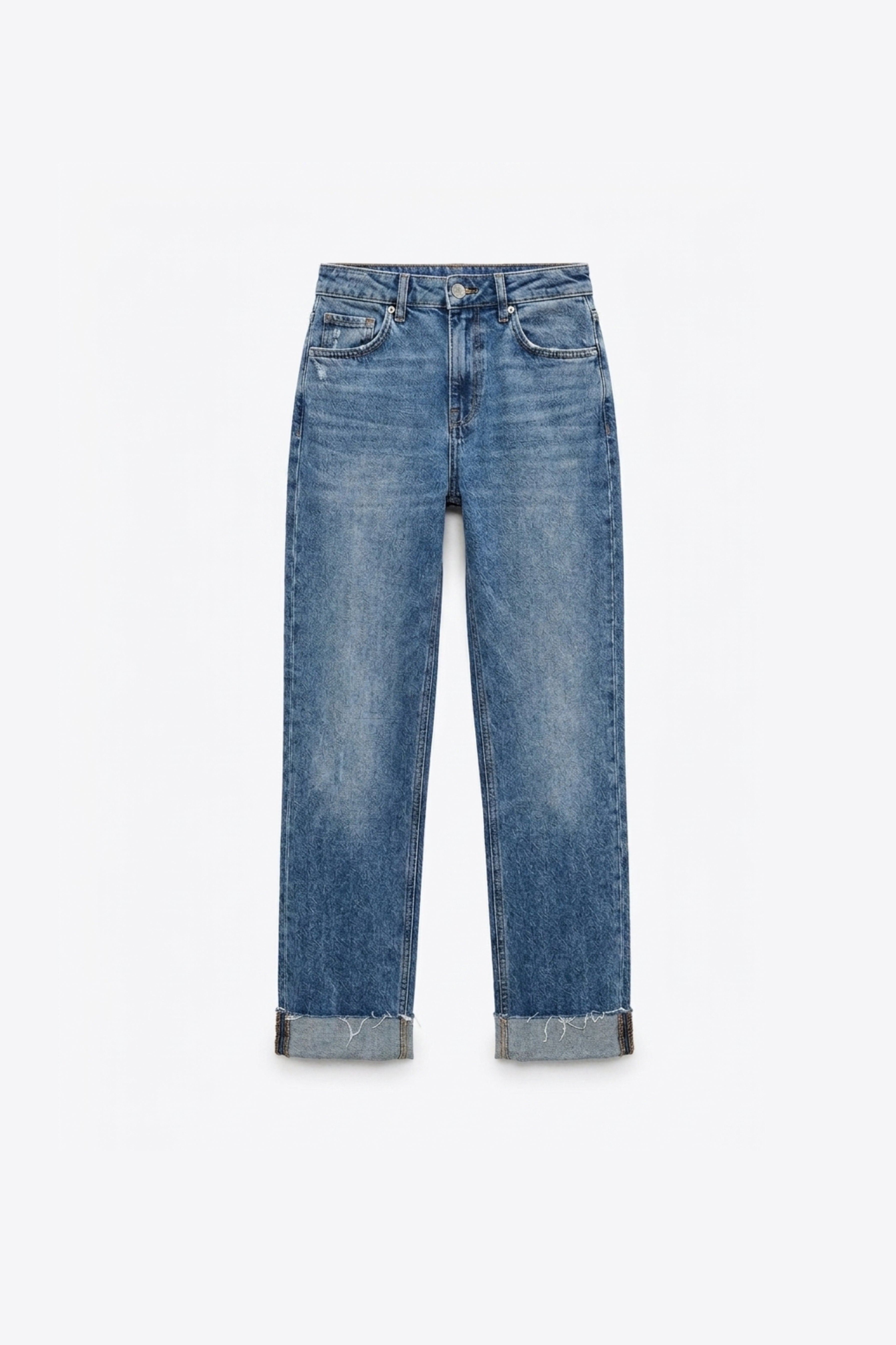 JEANS DROIT À REBORD DROIT