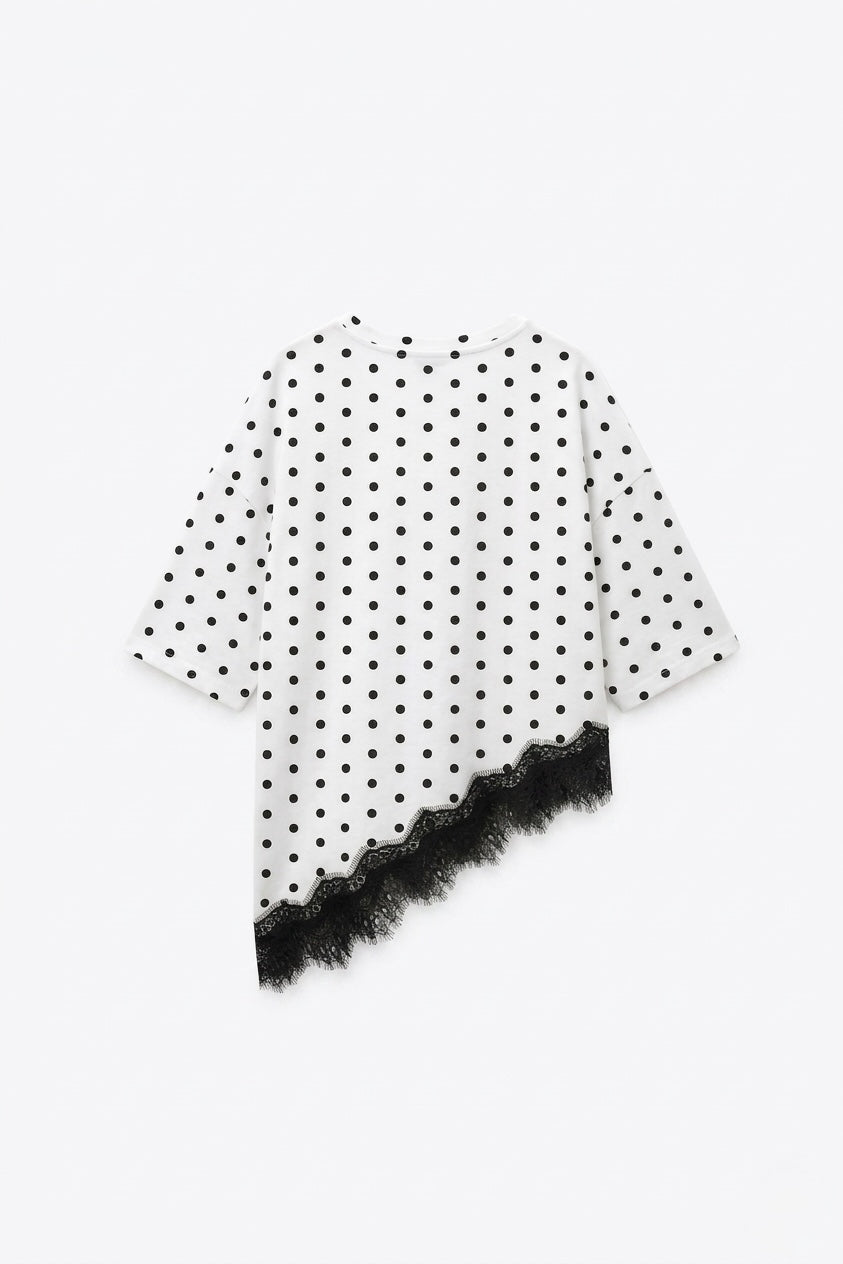 T-SHIRT OVERSIZE À MOTIF POIS