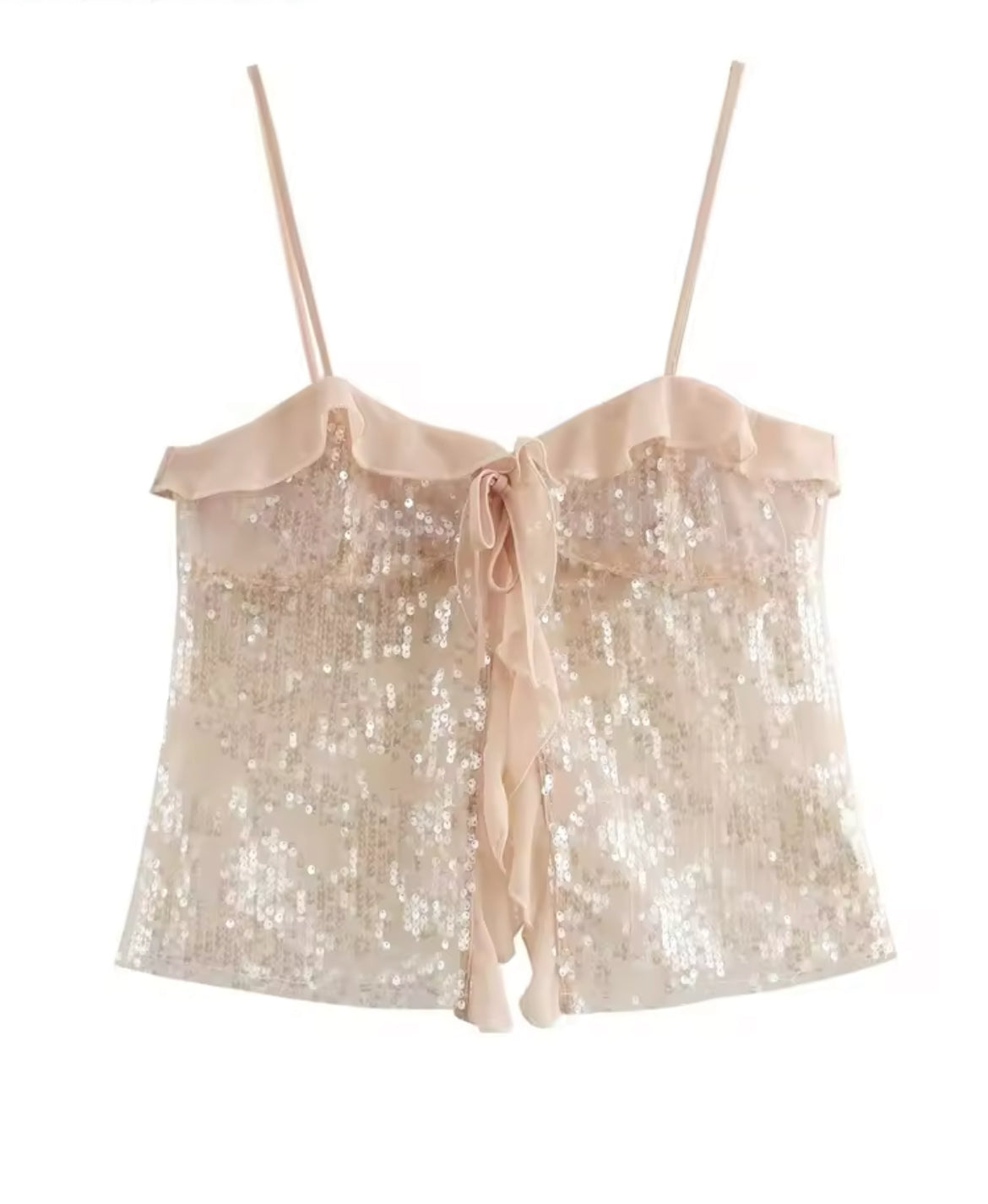TOP À VOLANTS AVEC PAILLETTES