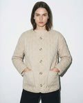 LINEN-EFFECT PADDED JACKET