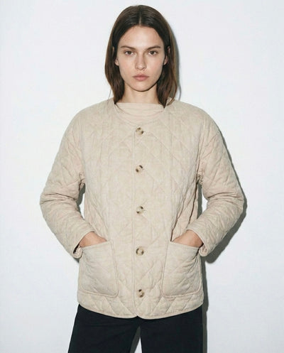 VESTE REMBOURRÉE EFFET LIN
