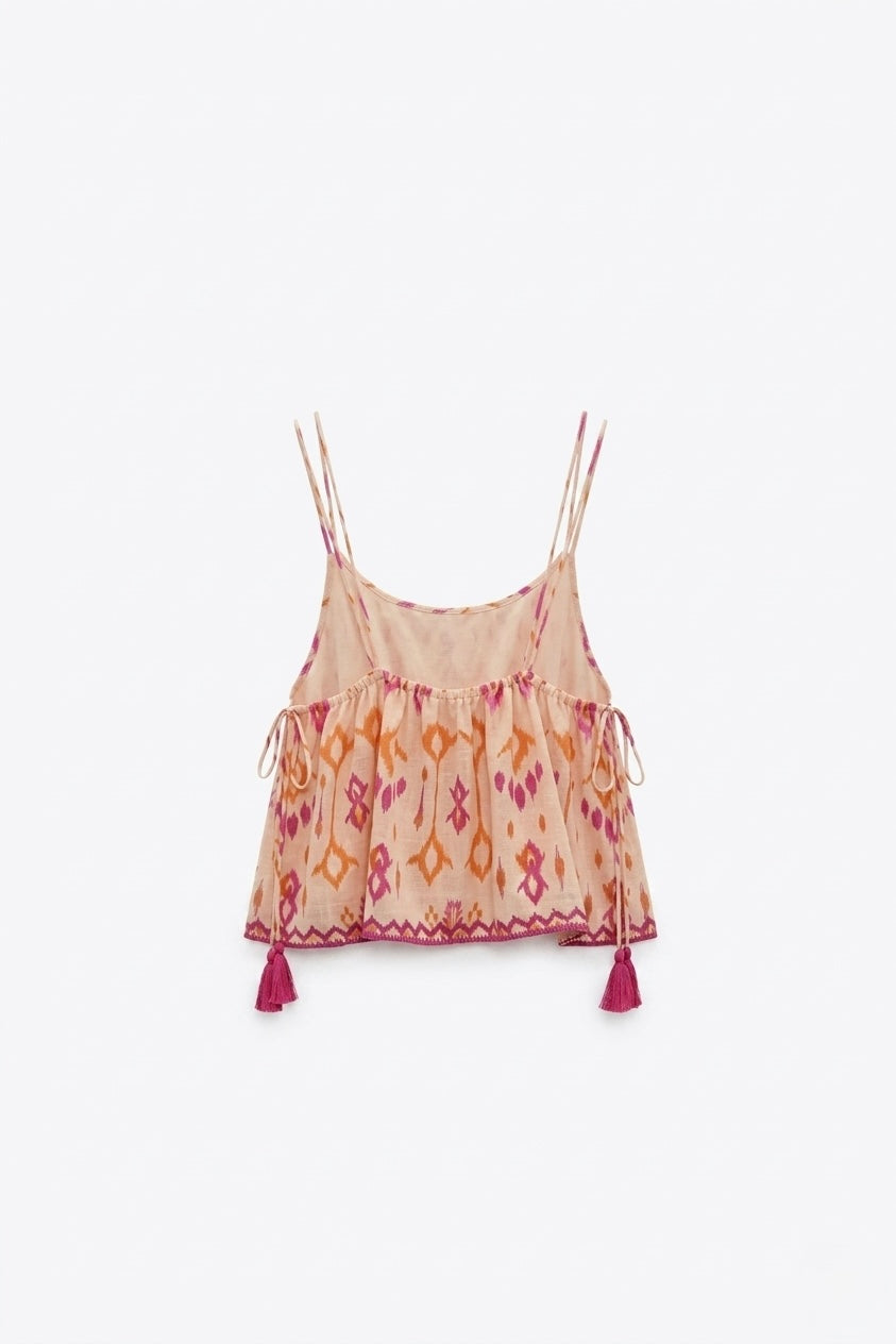 TOP ÉVASÉ À DÉCOLLETÉ BRODÉ