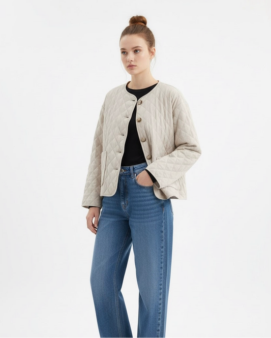 VESTE REMBOURRÉE EFFET LIN