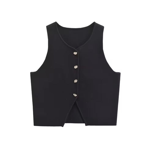 Gilet tricoté court • Femme