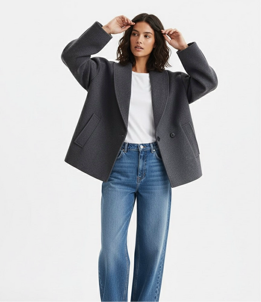 MANTEAU OVERSIZE À COL DRAPÉ