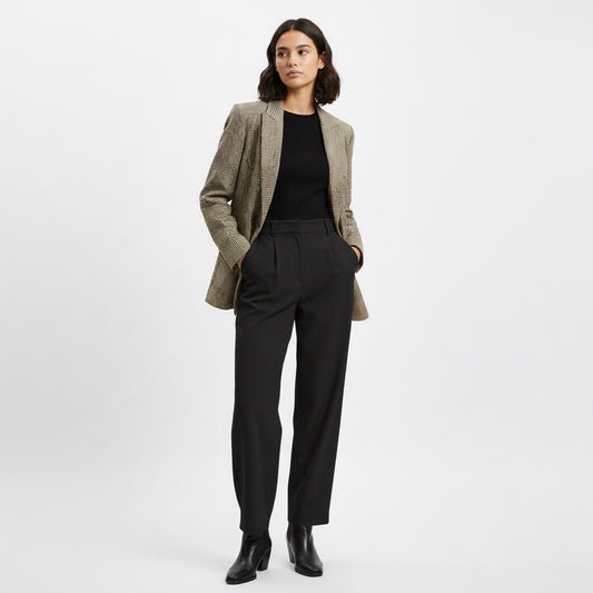 BLAZER IMPRIMÉ À CARREAUX FINS