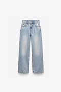 JEANS AMPLE EFFET DÉLAVÉ