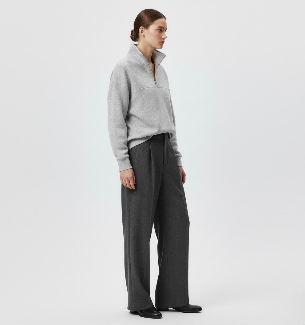 SWEAT COL DEMI-ZIP