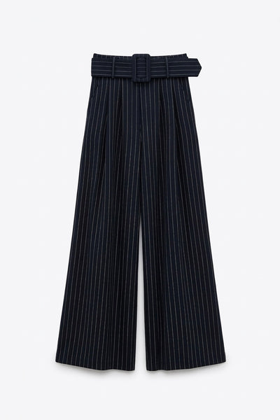 PANTALON RAYÉ AVEC CEINTURE