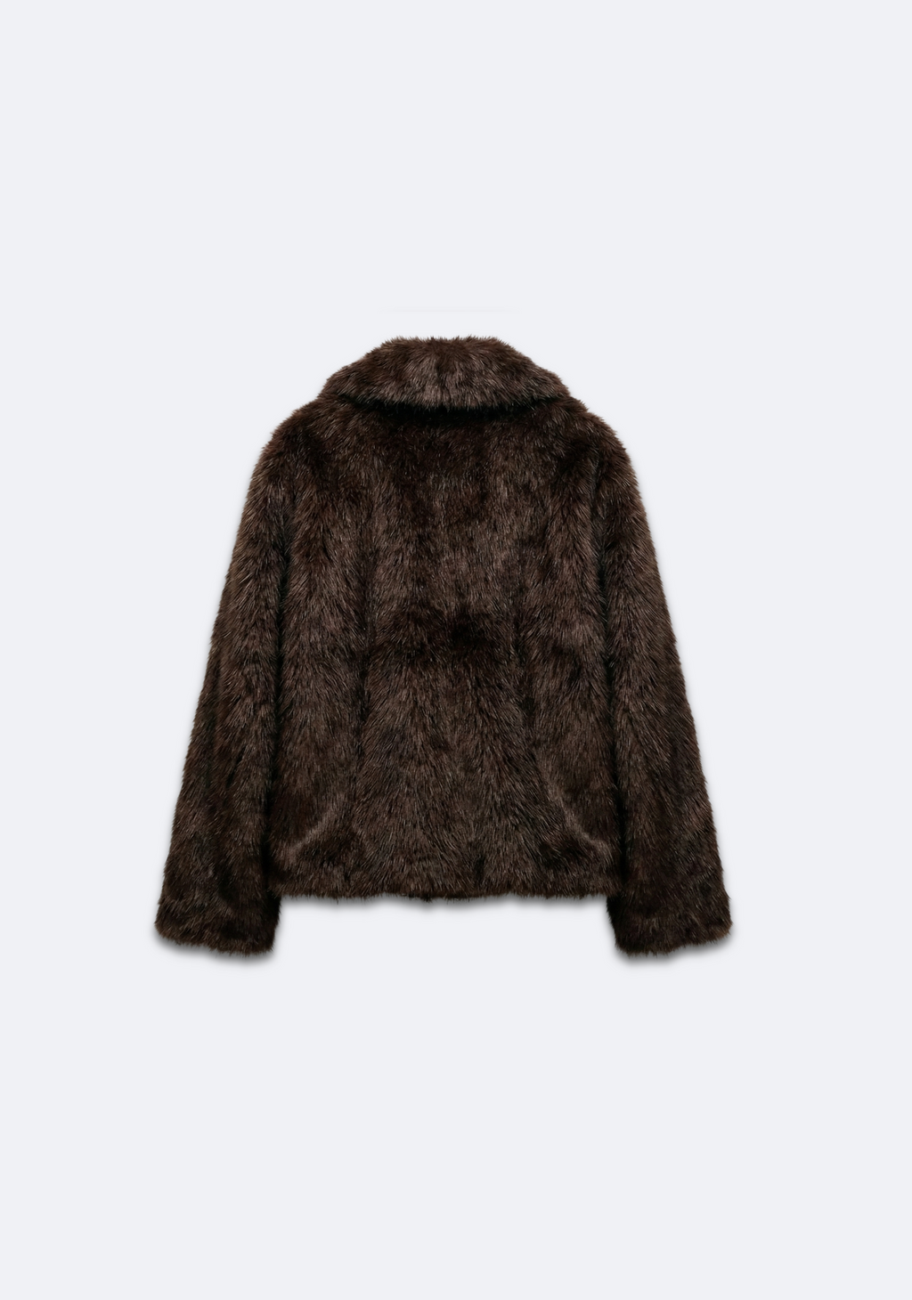 VESTE COURTE EFFET FOURRURE À COL CROISÉ