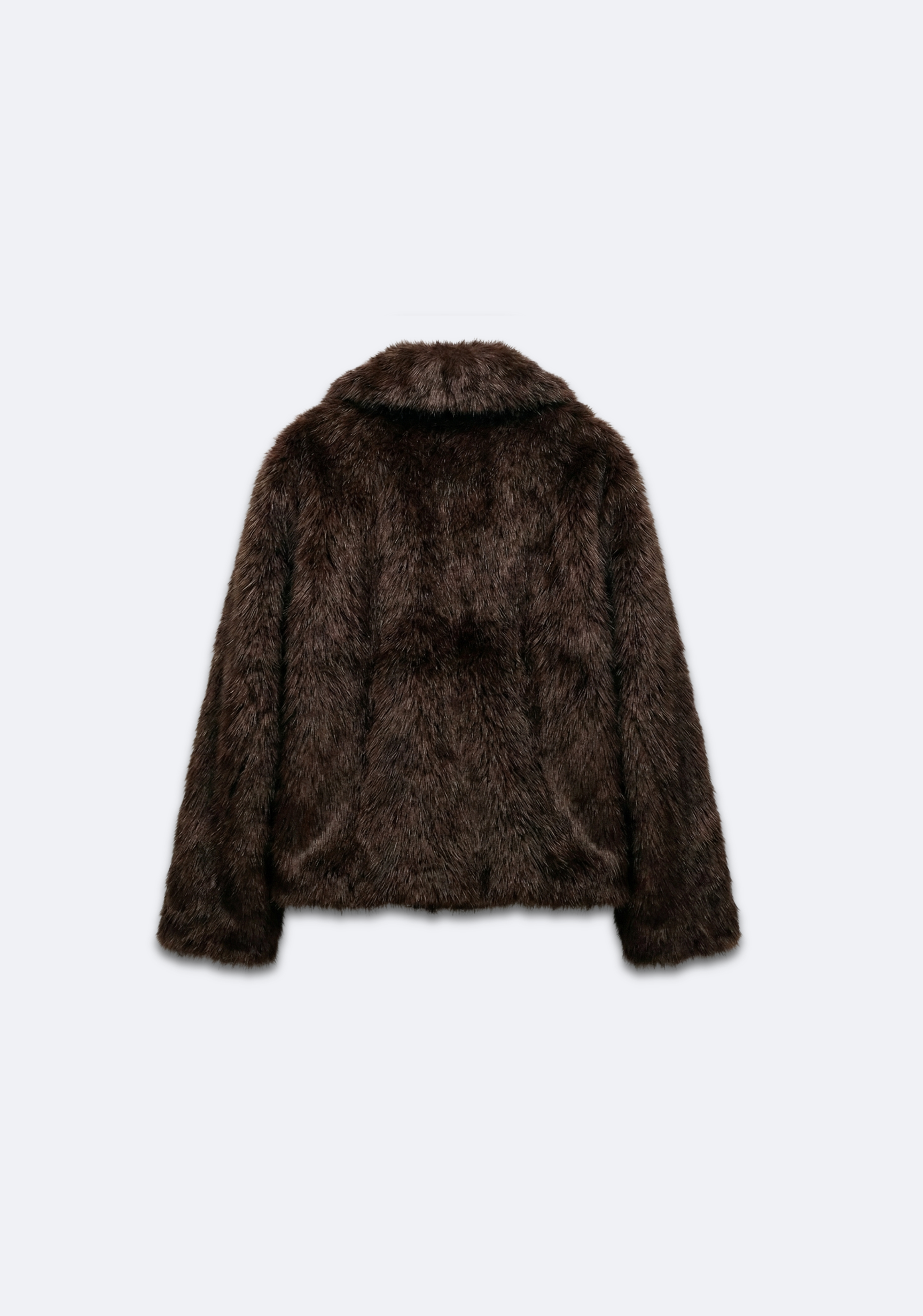 VESTE COURTE EFFET FOURRURE À COL CROISÉ