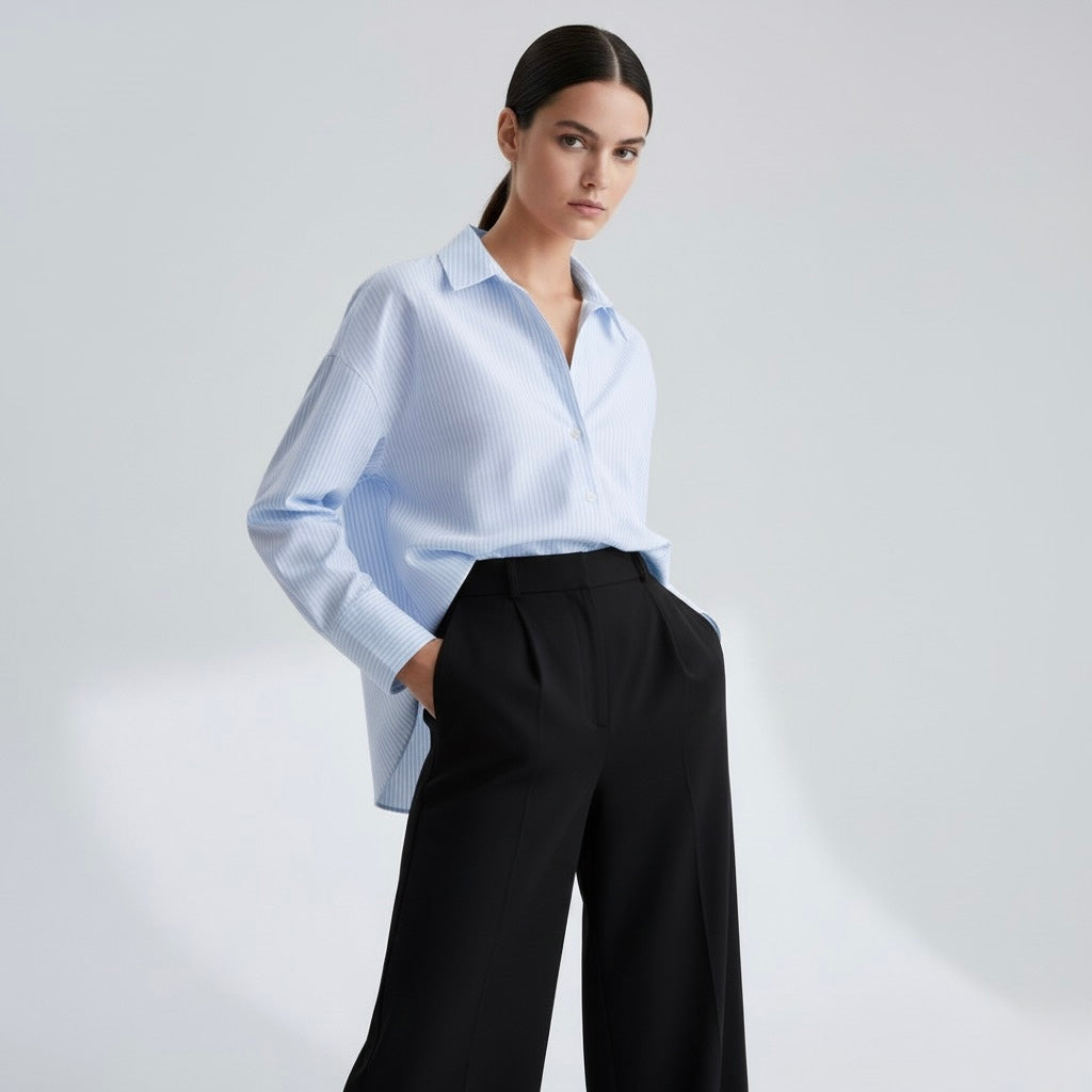 CHEMISE OVERSIZE À RAYURES FINES