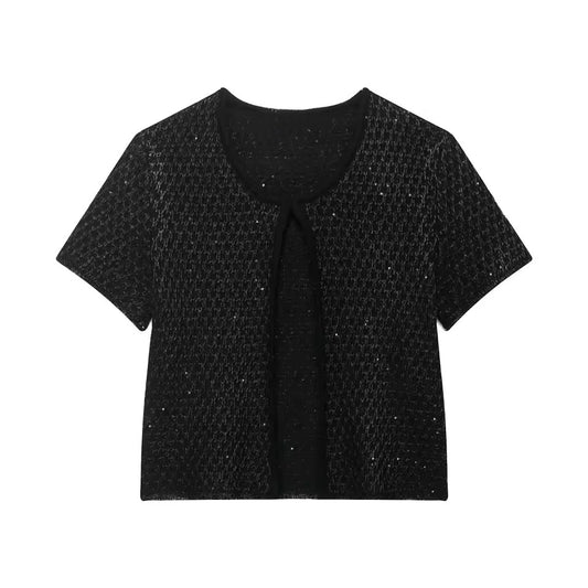 TOP EN MAILLE À SEQUINS