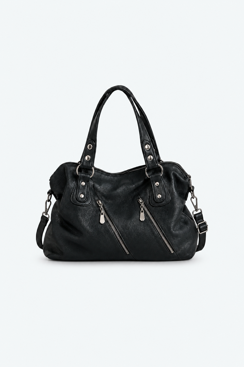 SAC À MAIN CUIR PU ZIPPÉ