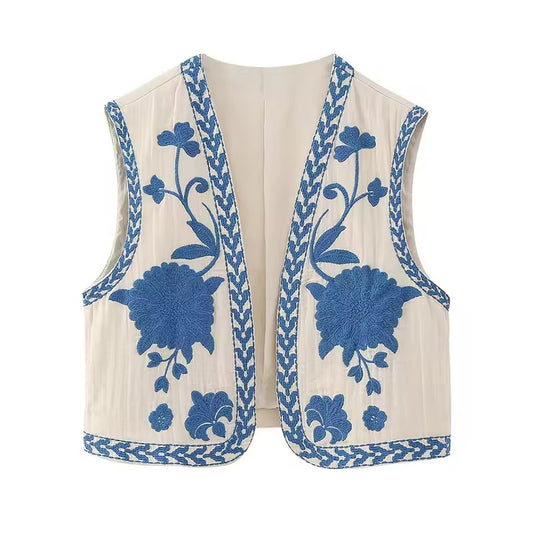 GILET BRODÉ SANS MANCHES
