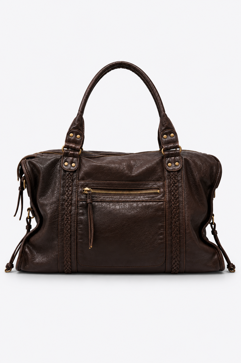 SAC À MAIN CUIR PU TRESSÉ AVEC POCHES