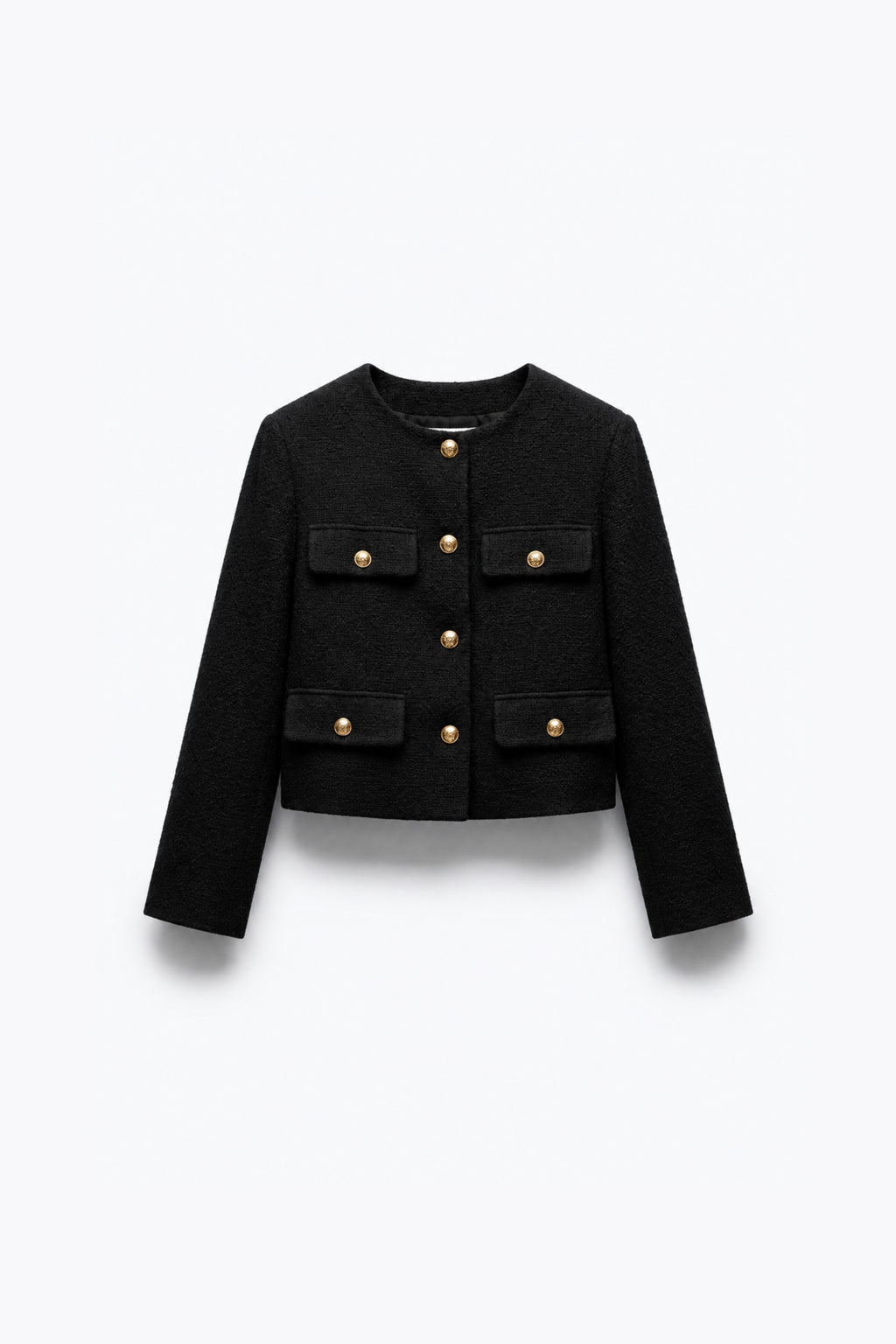 VESTE COURTE À COL ROND