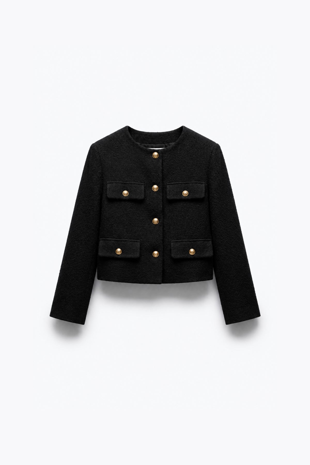 VESTE COURTE À COL ROND
