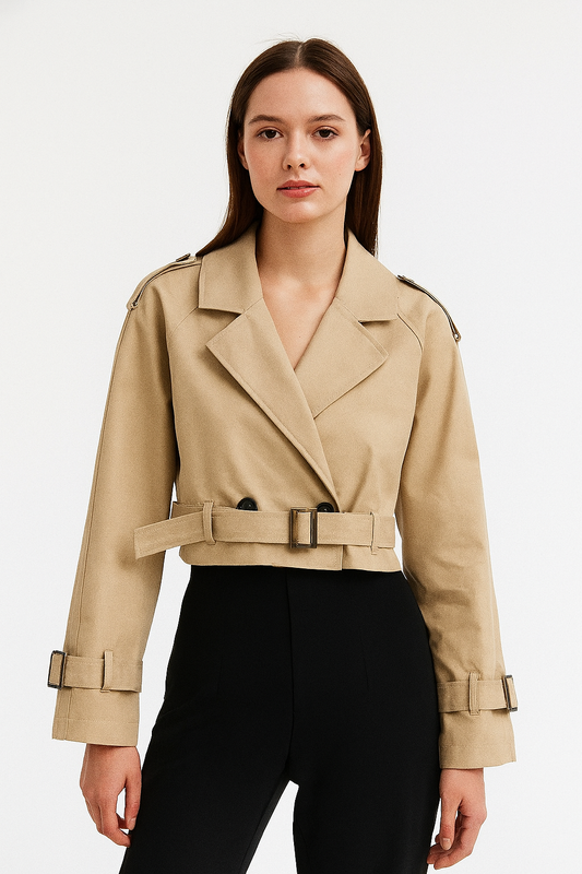 TRENCH-COAT COURT CROISÉ
