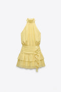 ROBE COURTE À VOLANTS CASCADE