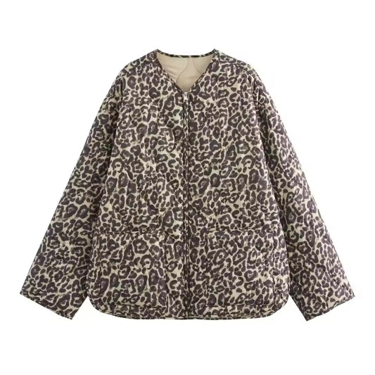 VESTE MATELASSÉE IMPRIMÉ LÉOPARD