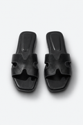 SANDALES PLATES EN CUIR PU
