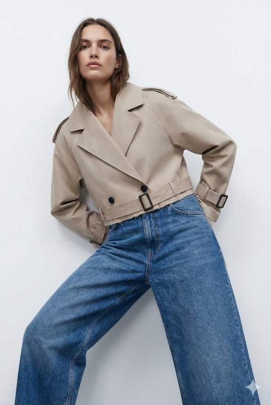 TRENCH-COAT COURT CROISÉ