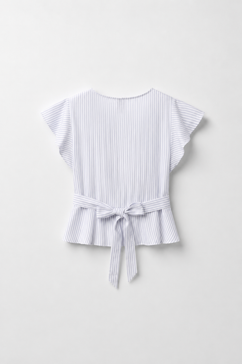 BLOUSE CACHE-CŒUR À VOLANTS