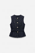 TWEED BELTED WAISTCOAT
