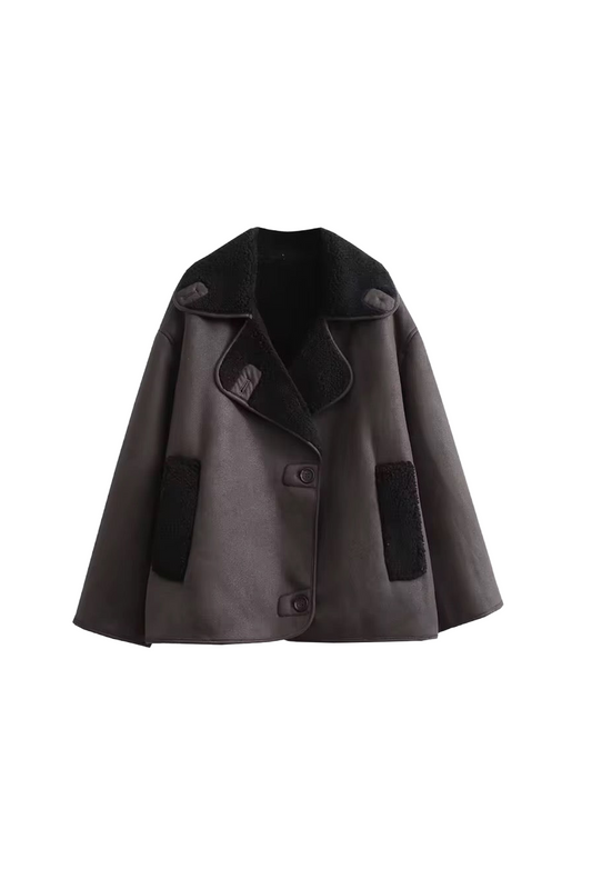 Giacca in pelle PU vintage • Donna
