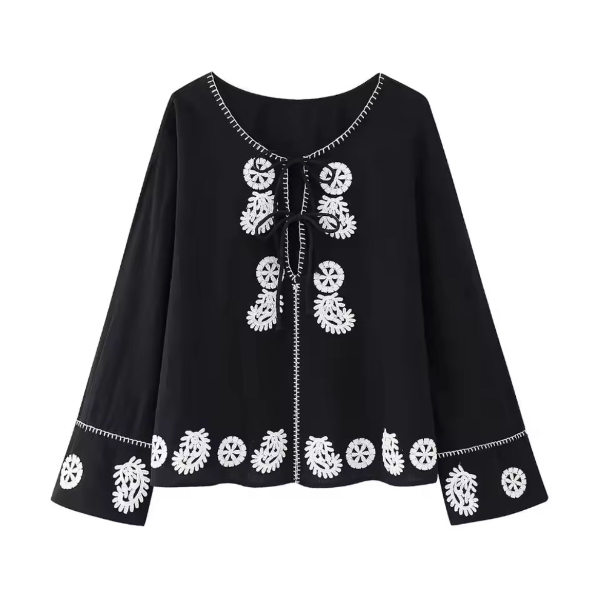 Embroidered oversized shirt • Women