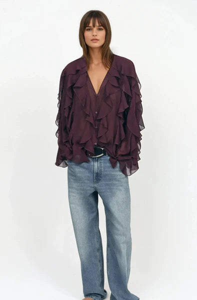 BLOUSE À VOLANTS